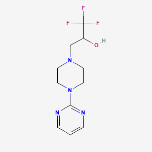 molecular formula C11H15F3N4O B7577533 1,1,1-Trifluoro-3-(4-pyrimidin-2-ylpiperazin-1-yl)propan-2-ol 
