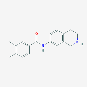 molecular formula C18H20N2O B7577537 3,4-dimethyl-N-(1,2,3,4-tetrahydroisoquinolin-7-yl)benzamide 