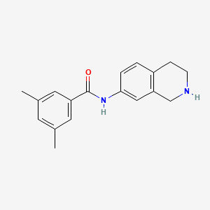 molecular formula C18H20N2O B7577543 3,5-dimethyl-N-(1,2,3,4-tetrahydroisoquinolin-7-yl)benzamide 