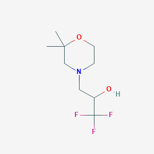 molecular formula C9H16F3NO2 B7577562 3-(2,2-Dimethylmorpholin-4-yl)-1,1,1-trifluoropropan-2-ol 
