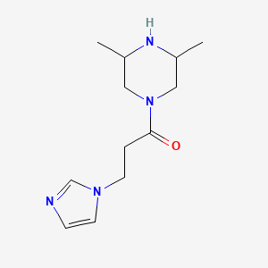 molecular formula C12H20N4O B7577590 1-(3,5-Dimethylpiperazin-1-yl)-3-imidazol-1-ylpropan-1-one 