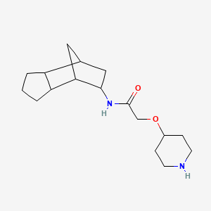 molecular formula C17H28N2O2 B7577599 2-piperidin-4-yloxy-N-(8-tricyclo[5.2.1.02,6]decanyl)acetamide 