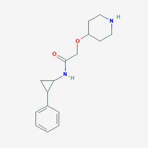 molecular formula C16H22N2O2 B7577608 N-(2-phenylcyclopropyl)-2-piperidin-4-yloxyacetamide 