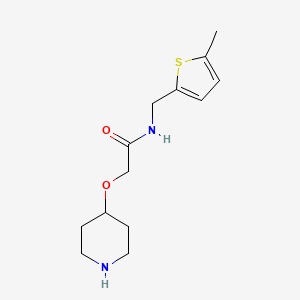 molecular formula C13H20N2O2S B7577615 N-[(5-methylthiophen-2-yl)methyl]-2-piperidin-4-yloxyacetamide 