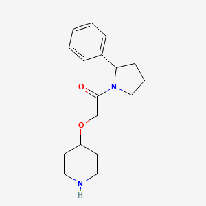 molecular formula C17H24N2O2 B7577624 1-(2-Phenylpyrrolidin-1-yl)-2-piperidin-4-yloxyethanone 