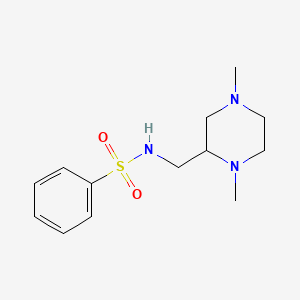 molecular formula C13H21N3O2S B7577651 N-[(1,4-dimethylpiperazin-2-yl)methyl]benzenesulfonamide 