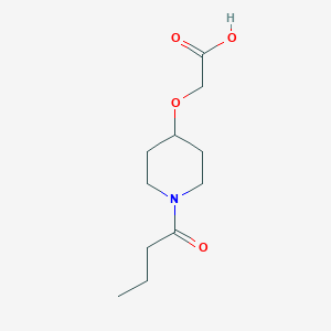 molecular formula C11H19NO4 B7577652 2-(1-Butanoylpiperidin-4-yl)oxyacetic acid 
