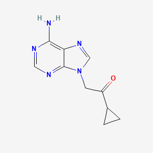molecular formula C10H11N5O B7577683 2-(6-Aminopurin-9-yl)-1-cyclopropylethanone 