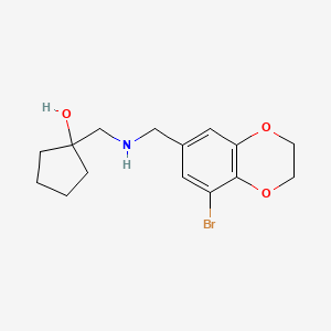 molecular formula C15H20BrNO3 B7577702 1-[[(5-Bromo-2,3-dihydro-1,4-benzodioxin-7-yl)methylamino]methyl]cyclopentan-1-ol 