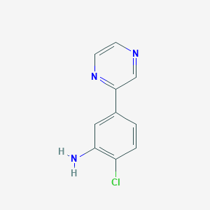 molecular formula C10H8ClN3 B7577726 2-Chloro-5-pyrazin-2-ylaniline 