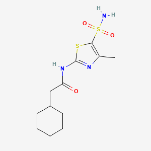 2-cyclohexyl-N-(4-methyl-5-sulfamoyl-1,3-thiazol-2-yl)acetamide