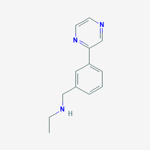 molecular formula C13H15N3 B7577766 N-[(3-pyrazin-2-ylphenyl)methyl]ethanamine 