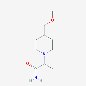 molecular formula C10H20N2O2 B7577776 2-[4-(Methoxymethyl)piperidin-1-yl]propanamide 