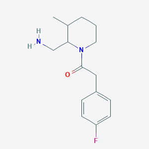 molecular formula C15H21FN2O B7577825 1-[2-(Aminomethyl)-3-methylpiperidin-1-yl]-2-(4-fluorophenyl)ethanone 