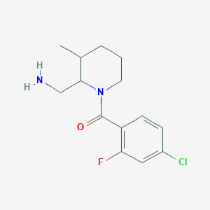 molecular formula C14H18ClFN2O B7577832 [2-(Aminomethyl)-3-methylpiperidin-1-yl]-(4-chloro-2-fluorophenyl)methanone 