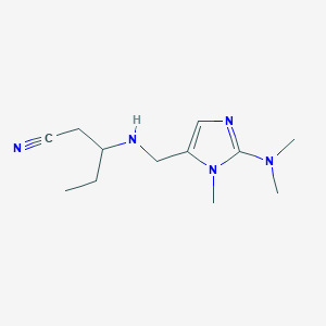 molecular formula C12H21N5 B7577860 3-[[2-(Dimethylamino)-3-methylimidazol-4-yl]methylamino]pentanenitrile 