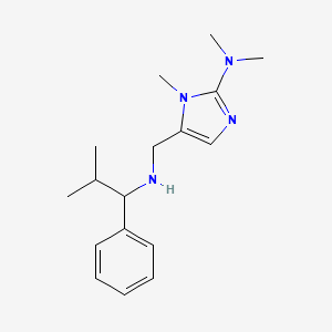 molecular formula C17H26N4 B7577864 N,N,1-trimethyl-5-[[(2-methyl-1-phenylpropyl)amino]methyl]imidazol-2-amine 