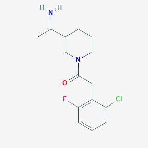 molecular formula C15H20ClFN2O B7577875 1-[3-(1-Aminoethyl)piperidin-1-yl]-2-(2-chloro-6-fluorophenyl)ethanone 