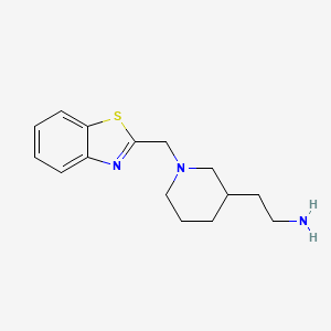 molecular formula C15H21N3S B7577888 2-[1-(1,3-Benzothiazol-2-ylmethyl)piperidin-3-yl]ethanamine 