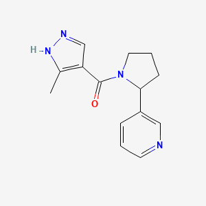 molecular formula C14H16N4O B7577926 (5-methyl-1H-pyrazol-4-yl)-(2-pyridin-3-ylpyrrolidin-1-yl)methanone 
