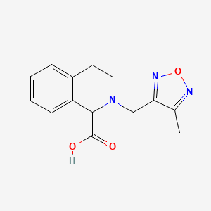 molecular formula C14H15N3O3 B7577963 2-[(4-methyl-1,2,5-oxadiazol-3-yl)methyl]-3,4-dihydro-1H-isoquinoline-1-carboxylic acid 