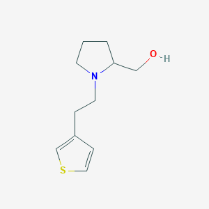 molecular formula C11H17NOS B7577966 [1-(2-Thiophen-3-ylethyl)pyrrolidin-2-yl]methanol 