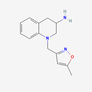 molecular formula C14H17N3O B7577974 1-[(5-methyl-1,2-oxazol-3-yl)methyl]-3,4-dihydro-2H-quinolin-3-amine 