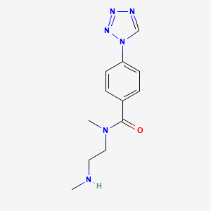 molecular formula C12H16N6O B7578005 N-methyl-N-[2-(methylamino)ethyl]-4-(tetrazol-1-yl)benzamide 