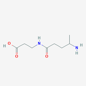 molecular formula C8H16N2O3 B7578060 3-(4-Aminopentanoylamino)propanoic acid 