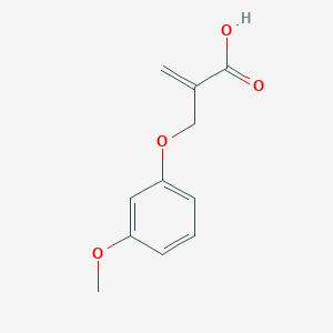 molecular formula C11H12O4 B7578074 2-[(3-Methoxyphenoxy)methyl]prop-2-enoic acid 
