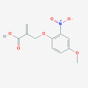 molecular formula C11H11NO6 B7578091 2-[(4-Methoxy-2-nitrophenoxy)methyl]prop-2-enoic acid 