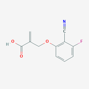 molecular formula C11H8FNO3 B7578098 2-[(2-Cyano-3-fluorophenoxy)methyl]prop-2-enoic acid 