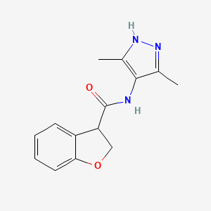 molecular formula C14H15N3O2 B7578131 N-(3,5-dimethyl-1H-pyrazol-4-yl)-2,3-dihydro-1-benzofuran-3-carboxamide 