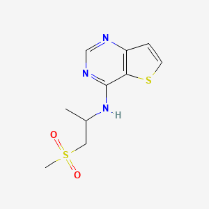 molecular formula C10H13N3O2S2 B7578136 N-(1-methylsulfonylpropan-2-yl)thieno[3,2-d]pyrimidin-4-amine 