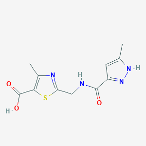 4-methyl-2-[[(5-methyl-1H-pyrazole-3-carbonyl)amino]methyl]-1,3-thiazole-5-carboxylic acid