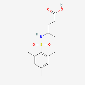 molecular formula C14H21NO4S B7578173 4-[(2,4,6-Trimethylphenyl)sulfonylamino]pentanoic acid 