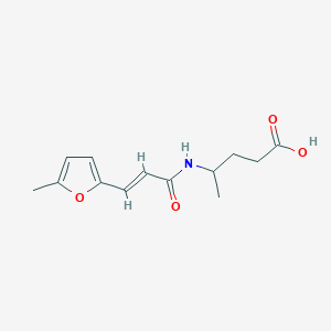 molecular formula C13H17NO4 B7578179 4-[[(E)-3-(5-methylfuran-2-yl)prop-2-enoyl]amino]pentanoic acid 