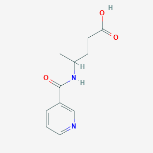 molecular formula C11H14N2O3 B7578202 4-(Pyridine-3-carbonylamino)pentanoic acid 