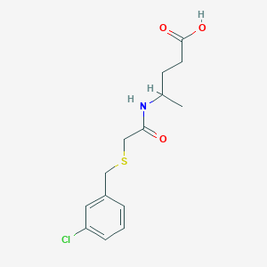4-[[2-[(3-Chlorophenyl)methylsulfanyl]acetyl]amino]pentanoic acid