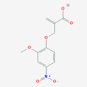 molecular formula C11H11NO6 B7578219 2-[(2-Methoxy-4-nitrophenoxy)methyl]prop-2-enoic acid 