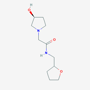 2-[(3S)-3-hydroxypyrrolidin-1-yl]-N-(oxolan-2-ylmethyl)acetamide