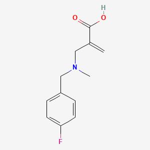 molecular formula C12H14FNO2 B7578263 2-[[(4-Fluorophenyl)methyl-methylamino]methyl]prop-2-enoic acid 