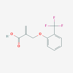 molecular formula C11H9F3O3 B7578272 2-[[2-(Trifluoromethyl)phenoxy]methyl]prop-2-enoic acid 