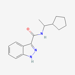 molecular formula C15H19N3O B7578281 N-(1-cyclopentylethyl)-1H-indazole-3-carboxamide 