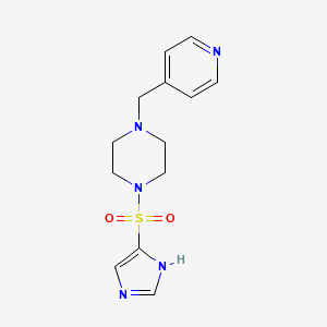 molecular formula C13H17N5O2S B7578321 1-(1H-imidazol-5-ylsulfonyl)-4-(pyridin-4-ylmethyl)piperazine 