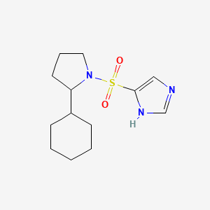 molecular formula C13H21N3O2S B7578326 5-(2-cyclohexylpyrrolidin-1-yl)sulfonyl-1H-imidazole 