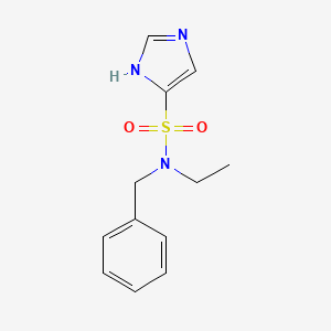 molecular formula C12H15N3O2S B7578331 N-benzyl-N-ethyl-1H-imidazole-5-sulfonamide 