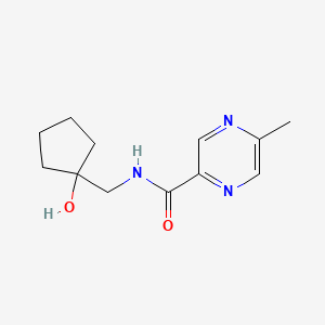 molecular formula C12H17N3O2 B7578340 N-[(1-hydroxycyclopentyl)methyl]-5-methylpyrazine-2-carboxamide 