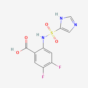 molecular formula C10H7F2N3O4S B7578343 4,5-difluoro-2-(1H-imidazol-5-ylsulfonylamino)benzoic acid 