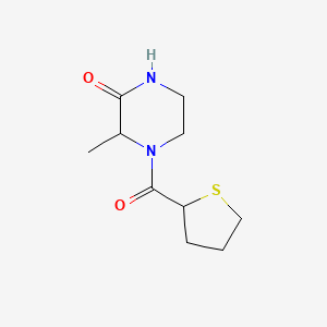 molecular formula C10H16N2O2S B7578355 3-Methyl-4-(thiolane-2-carbonyl)piperazin-2-one 